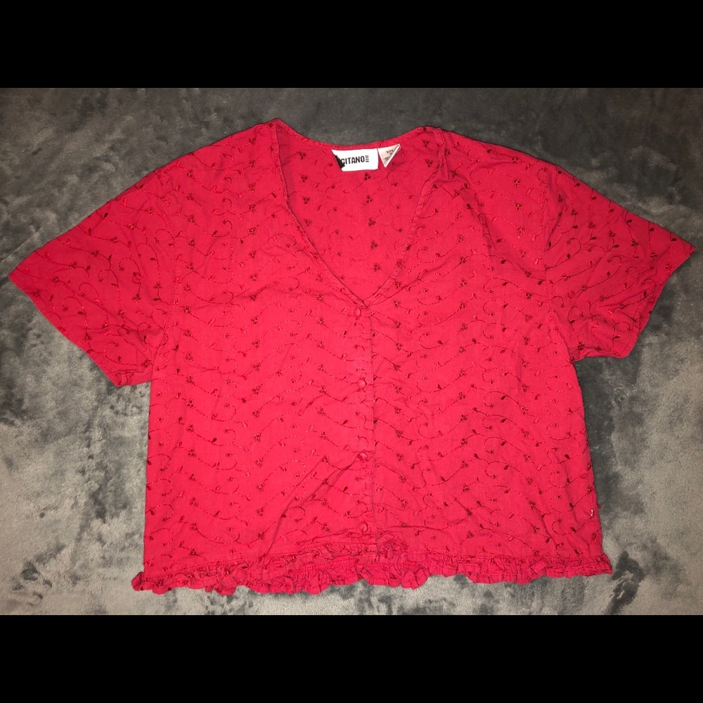 💍vintage gitano eyelet blouse shirt top